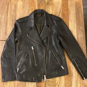 Allsaints Elva Leather Moto Biker Jacket